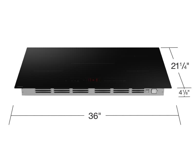 36" Induction Cooktop with Anti-Scratch Glass & Sync Burners in Black view 3