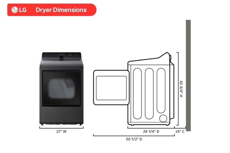 7.3 Cu. Ft. Ultra Large Capacity Rear Control Electric Dryer With Ai Sensing And Thinq® Smart Features view 10
