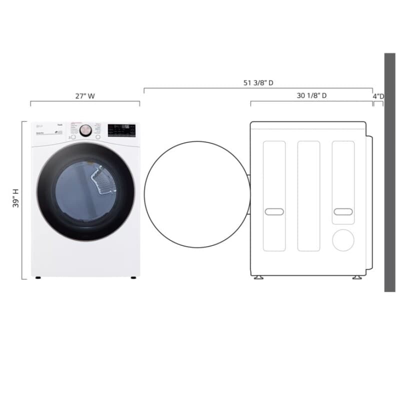 7.4 Cu. Ft. Large Capacity Front Load Electric Dryer - White view 10