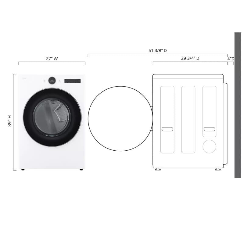 7.4 Cu. Ft. Ultra Large Capacity Smart Front Load Electric Energy Star Dryer With Sensor Dry & Steam Technology view 8