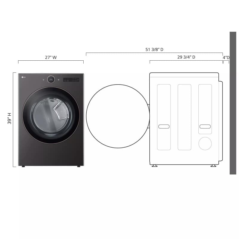 7.4 Cu. Ft. Smart Front Load Gas Dryer With Ai Sensor Dry & Turbosteam™ Technology view 8