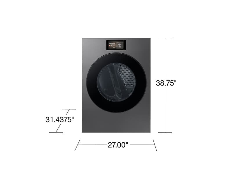 Bespoke AI 7.6 cu. ft. Ultra Capacity Front Load Dryer with AI Home & AI Optimal Dry – Dark Steel view 2