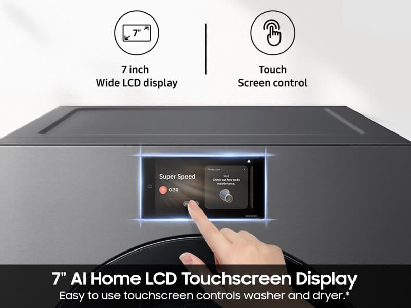 Bespoke AI 7.6 cu. ft. Ultra Capacity Front Load Dryer with AI Home & AI Optimal Dry – Dark Steel view 4