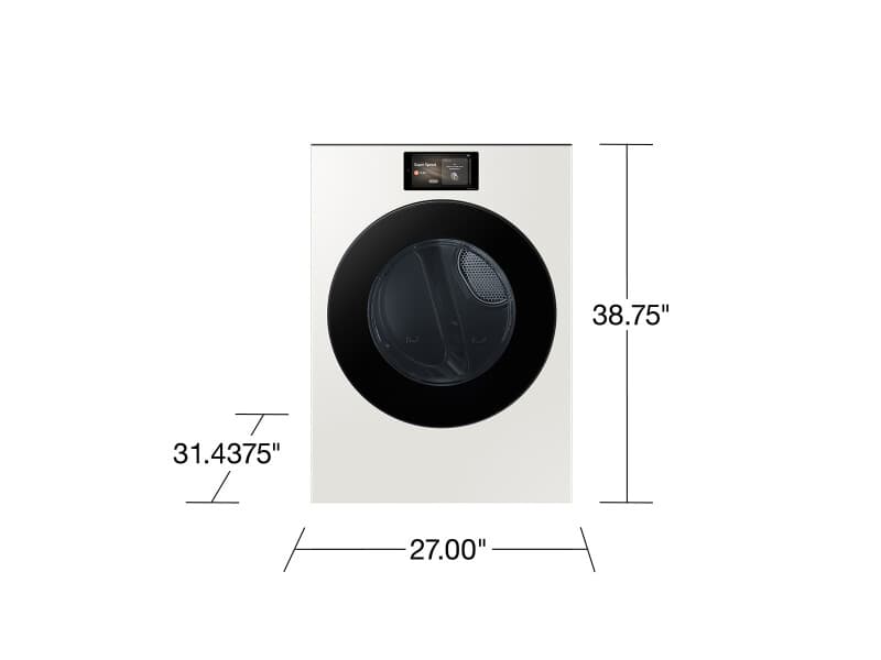 Bespoke AI 7.6 cu. ft. Ultra Capacity Front Load Dryer with AI Home & AI Optimal Dry – Ivory view 2