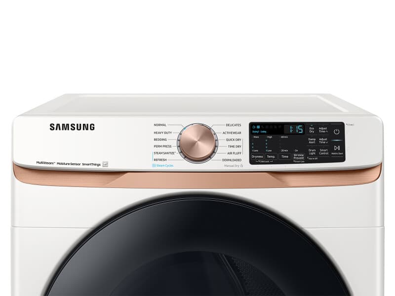 7.5 cu. ft. Smart Electric Dryer with Steam Sanitize+ and Sensor Dry in Ivory view 3