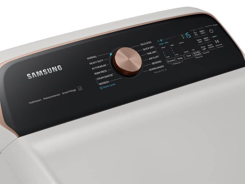 7.4 cu. ft. Smart Electric Dryer with Steam Sanitize+ – Ivory view 9