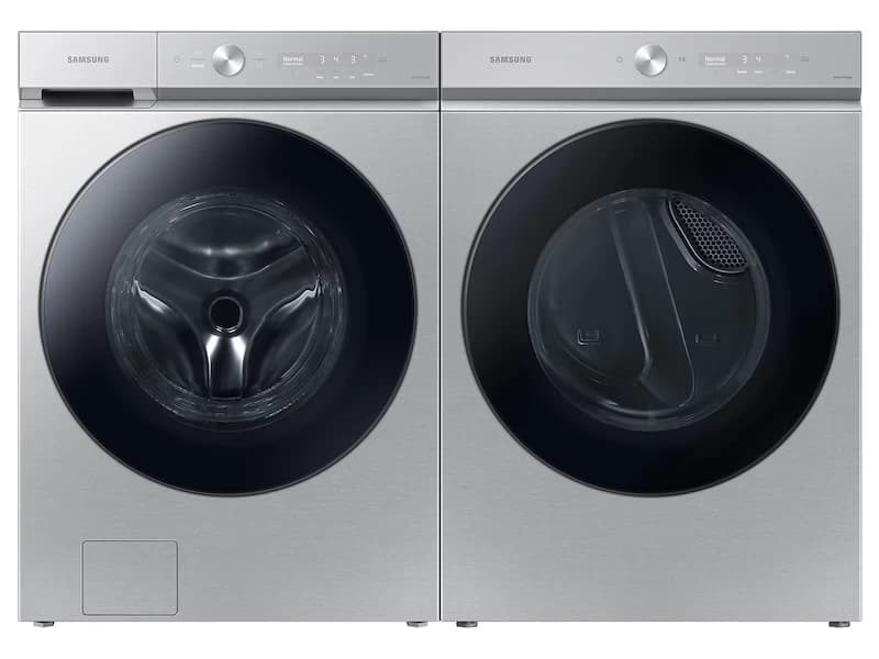 Bespoke 7.6 cu. ft. Ultra Capacity Gas Dryer with Super Speed Dry and AI Smart Dial in Silver Steel view 4