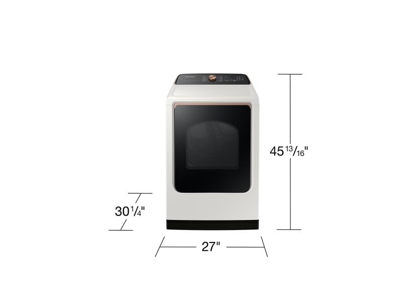 7.4 cu. ft. Smart Gas Dryer with Steam Sanitize+ – Ivory view 2