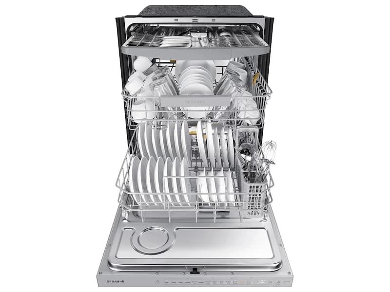 Bespoke AutoRelease Smart 42dBA Dishwasher with StormWash+™ and Smart Dry in White Glass view 10