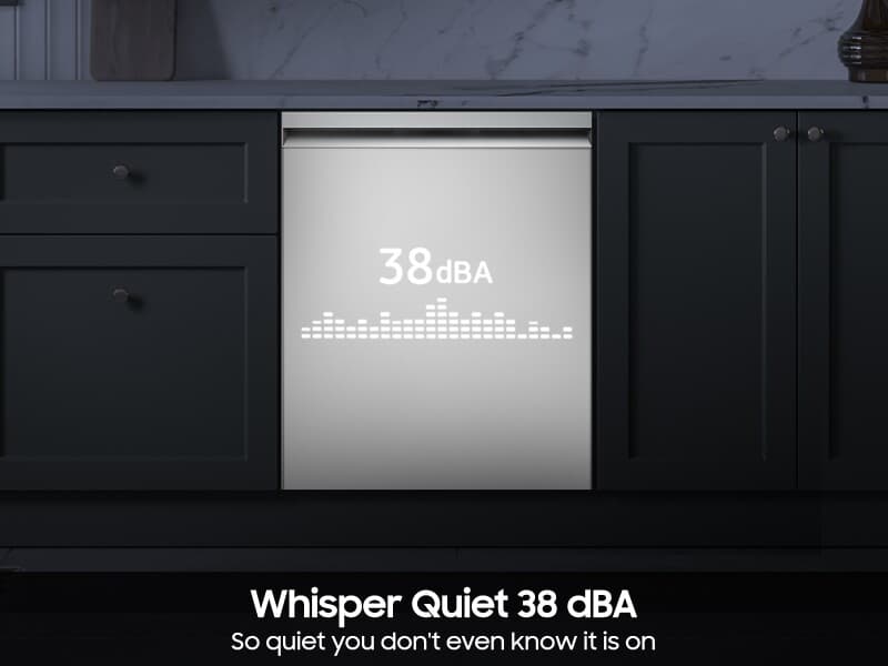 Bespoke AI Smart Dishwasher AI Wash & 3rd Rack Wash System | AutoRelease™ Door 38dBA – White Glass view 5