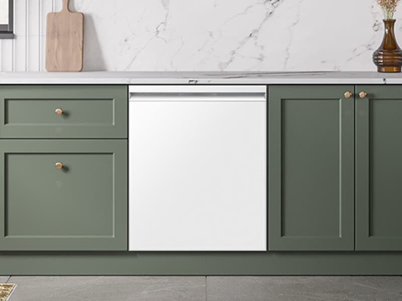 Bespoke AI Smart Dishwasher AI Wash & 3rd Rack Wash System | AutoRelease™ Door 38dBA – White Glass view 7