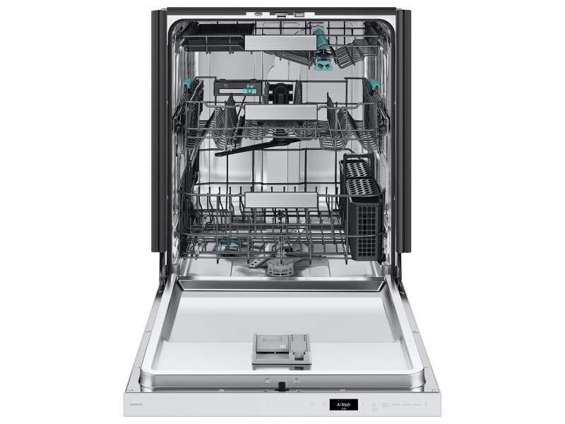 Bespoke AI Smart Dishwasher AI Wash & 3rd Rack Wash System | AutoRelease™ Door 38dBA – White Glass view 8
