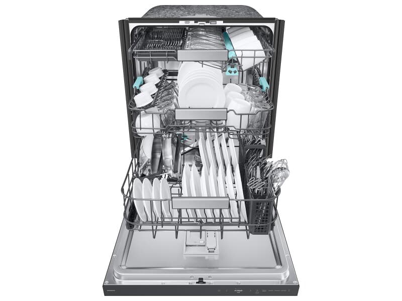 Bespoke AI Smart Dishwasher AI Wash & 3rd Rack Wash System | AutoRelease™ Door 38dBA – Matte Black Steel view 2