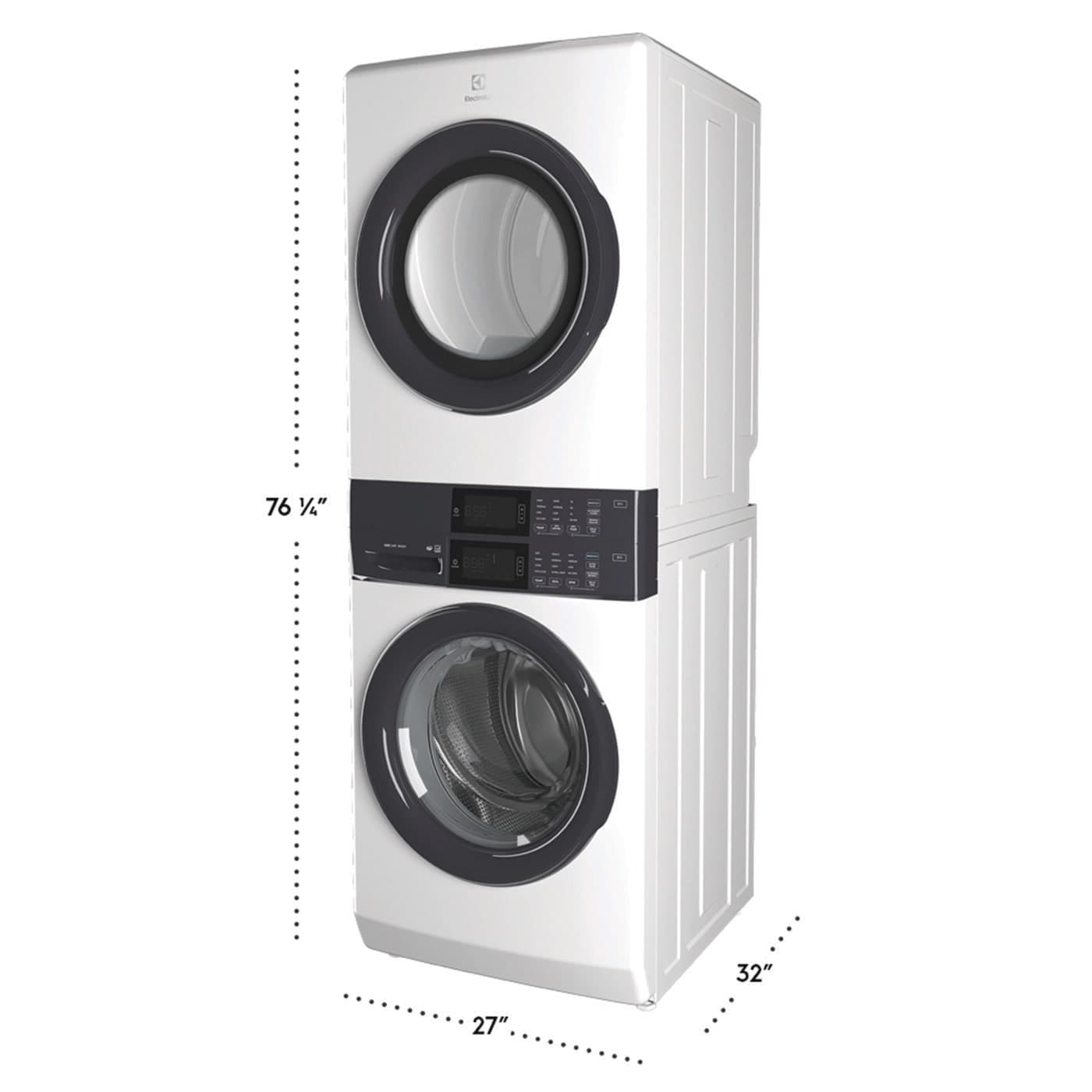 Electrolux LuxCare Wash 4.4-cu ft Front load Washer and 8-cu ft Gas Dryer Stacked Laundry Center (White) view 2