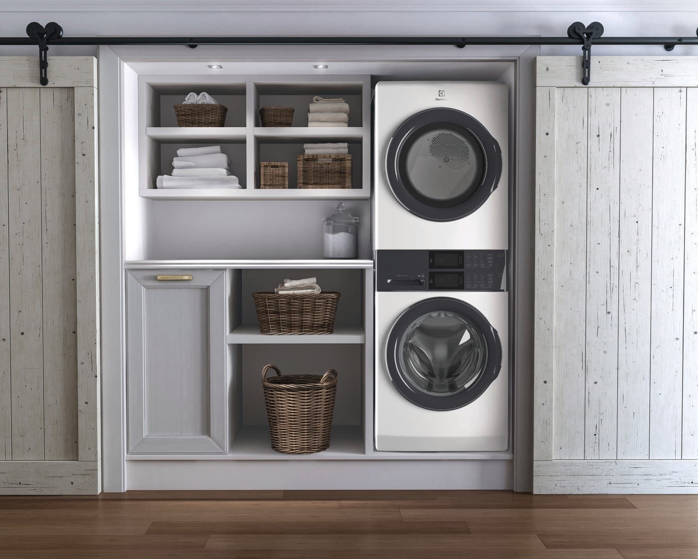 Electrolux LuxCare Wash 4.4-cu ft Front load Washer and 8-cu ft Gas Dryer Stacked Laundry Center (White) view 8