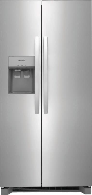 Frigidaire 22.3-cu ft Standard-Depth 33-in Wide Side-by-Side Refrigerator with Ice Maker ,Water and Ice Dispenser (Stainless Steel)
