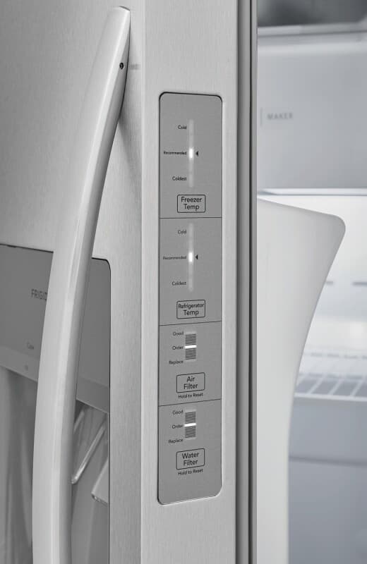 Frigidaire 22.3-cu ft Standard-Depth 33-in Wide Side-by-Side Refrigerator with Ice Maker ,Water and Ice Dispenser (Stainless Steel) view 8