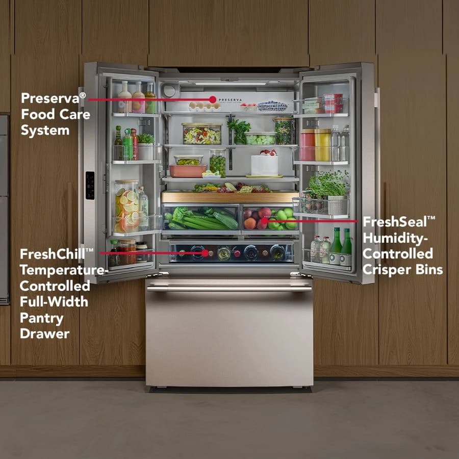 KitchenAid Counter-Depth with Internal Water Dispenser 24.3-cu ft 36-in Wide French Door Refrigerator with Ice Maker (PrintShield Stainless) view 4