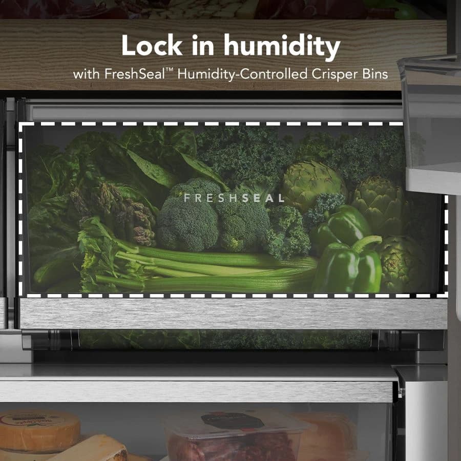 KitchenAid Counter-Depth with Internal Water Dispenser 24.3-cu ft 36-in Wide French Door Refrigerator with Ice Maker (PrintShield Stainless) view 7