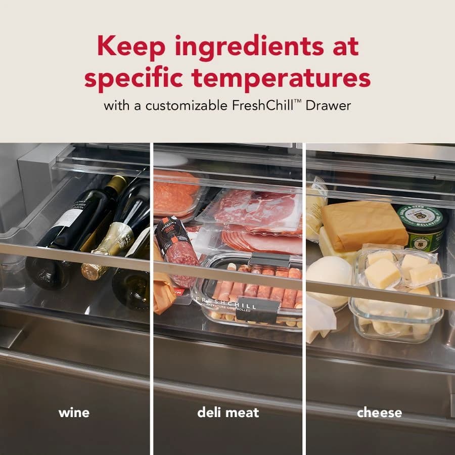 KitchenAid Counter-Depth with Internal Water Dispenser 24.3-cu ft 36-in Wide French Door Refrigerator with Ice Maker (PrintShield Stainless) view 5
