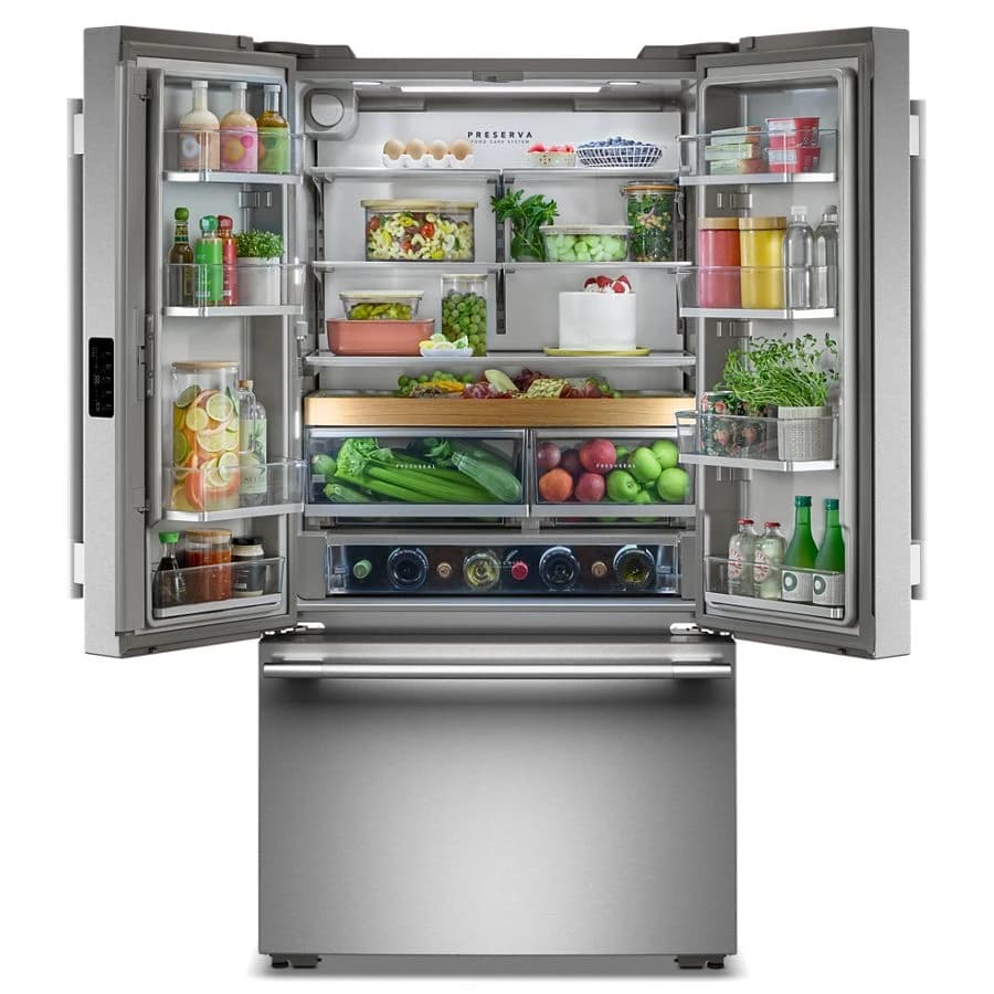 KitchenAid Counter-Depth with Internal Water Dispenser 24.3-cu ft 36-in Wide French Door Refrigerator with Ice Maker (PrintShield Stainless) view 2