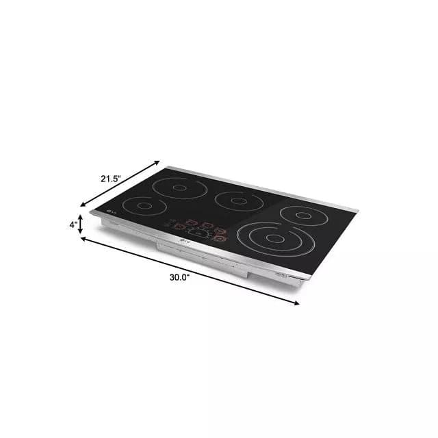 30 Inch Electric Cooktop With 5 Burners - Black Ceramic view 2