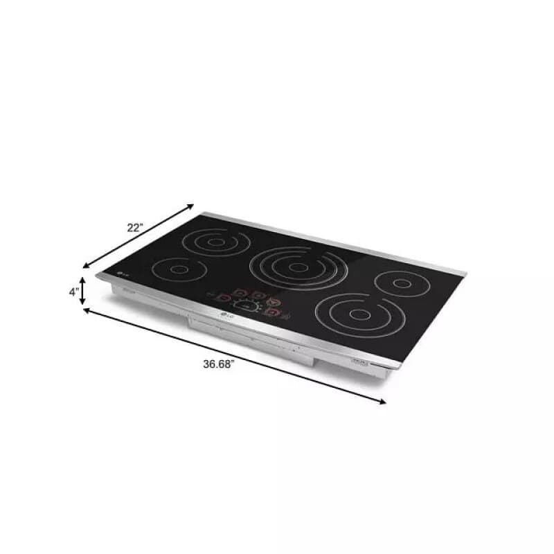 36 Inch Radiant Cooktop, 5 Burner, Black, Energy Star view 3