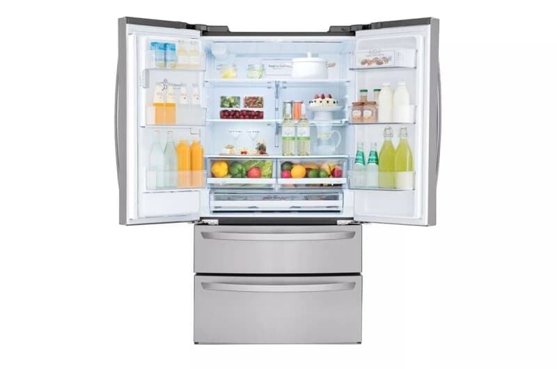 28 Cu. Ft. 4-door French Door, Standard Depth, Ice & Water, Double Freezer, Stainless Steel view 5