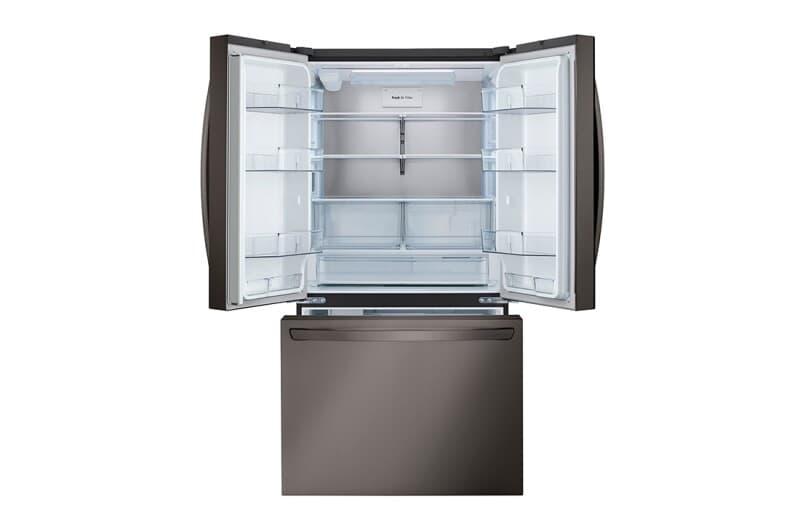 36" Wide, 27 Cu Ft. 3 Door French Door, C/depth Refrigerator With Internal Water Dispenser, Printproof Black Stainless Steel view 3