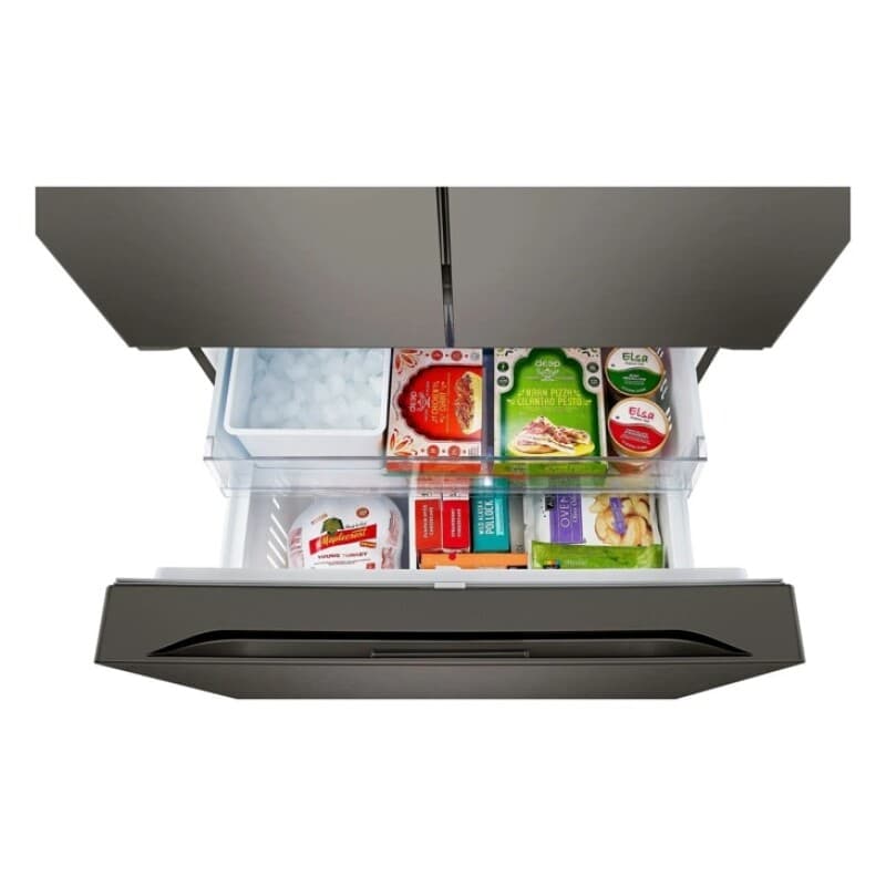 36" Wide, 27 Cu Ft. 3 Door French Door, Pocket Handle, C/depth Refrigerator With Internal Water Dispenser, Printproof Black Stainless Steel view 8