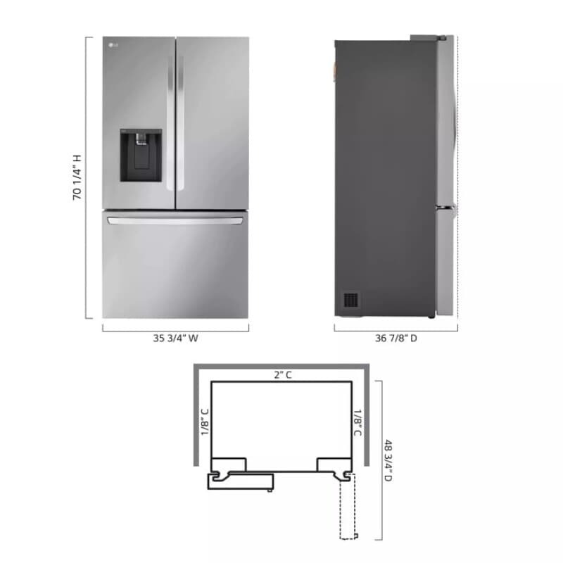 31 Cu. Ft. Smart Standard-depth Max™ French Door Refrigerator With Dual Ice view 3