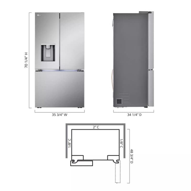 31 Cu. Ft. Smart Standard-depth Max™ French Door Refrigerator With Four Types Of Ice view 3