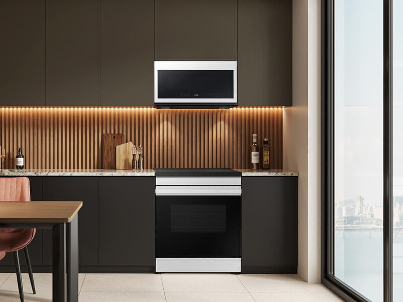 Bespoke Smart Over-the-Range Microwave 2.1 cu. ft. in White Glass view 4