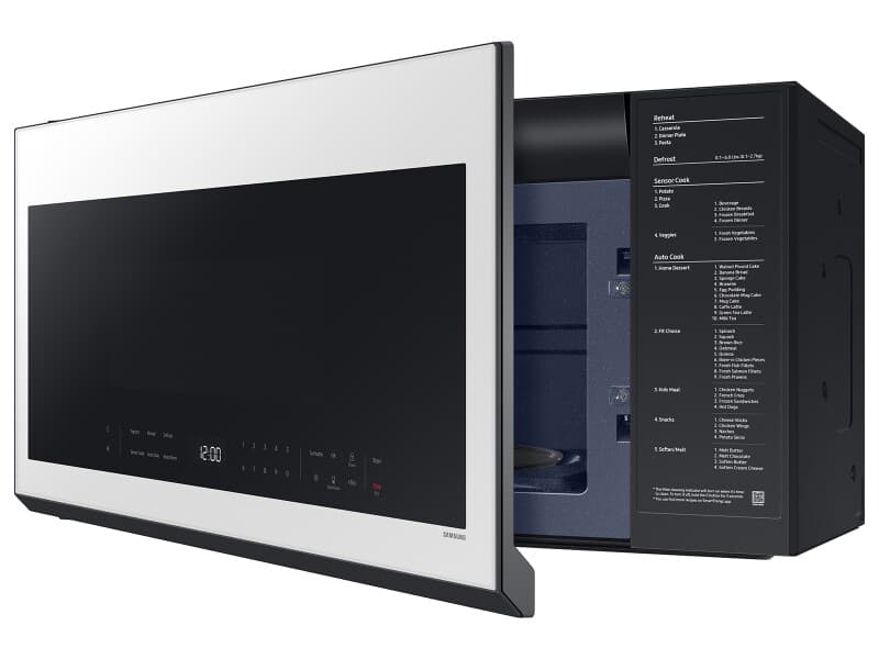Bespoke Smart Over-the-Range Microwave 2.1 cu. ft. in White Glass view 7