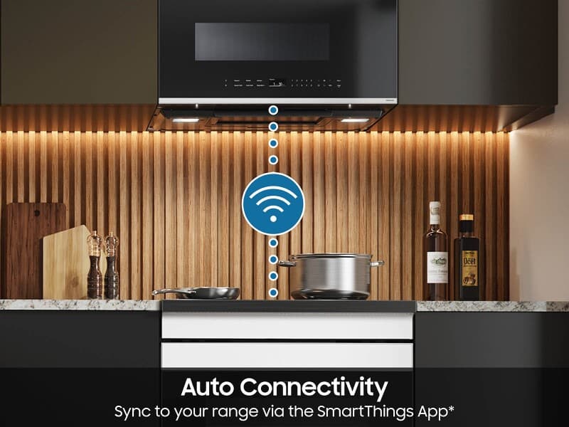 Bespoke Smart Over-the-Range Microwave 2.1 cu. ft. in White Glass with Auto Dimming Glass Touch Controls  view 7