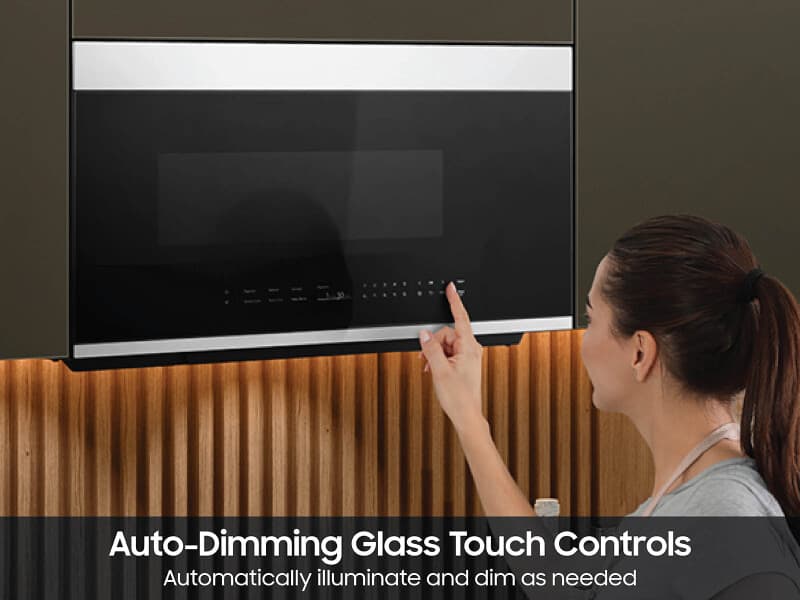 Bespoke Smart Over-the-Range Microwave 2.1 cu. ft. in White Glass with Auto Dimming Glass Touch Controls  view 9