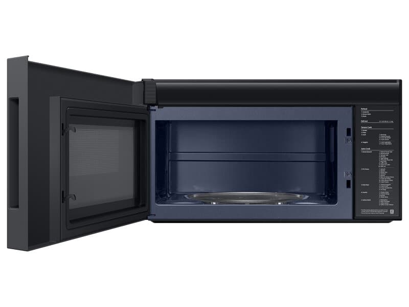 Bespoke Smart Over-the-Range Microwave 2.1 cu. ft. in Matte Black Steel with Edge to Edge Glass Dispay view 5