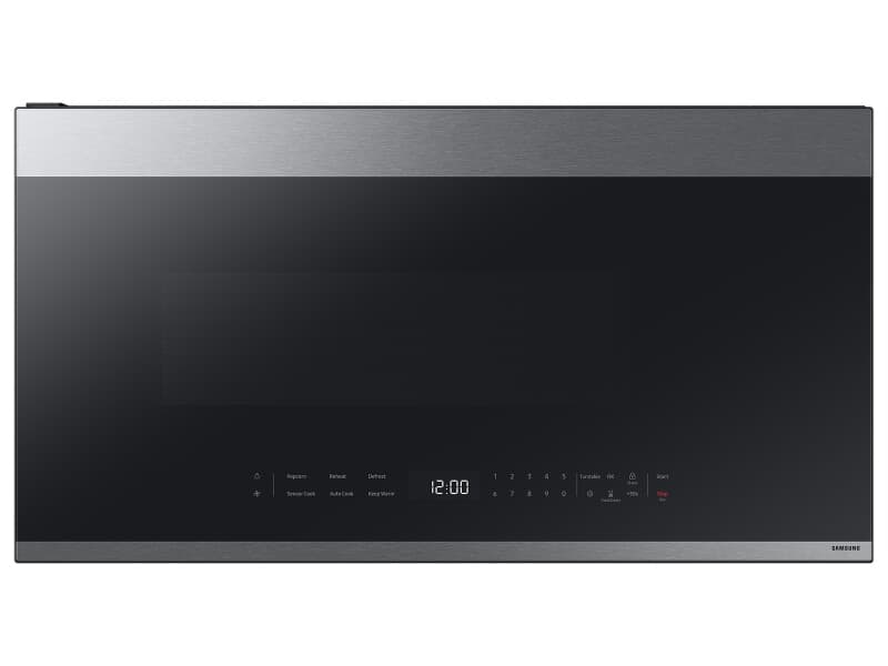 Bespoke Smart Over-the-Range Microwave 2.1 cu. ft. in Stainless Steel with Edge to Edge Glass Dispay