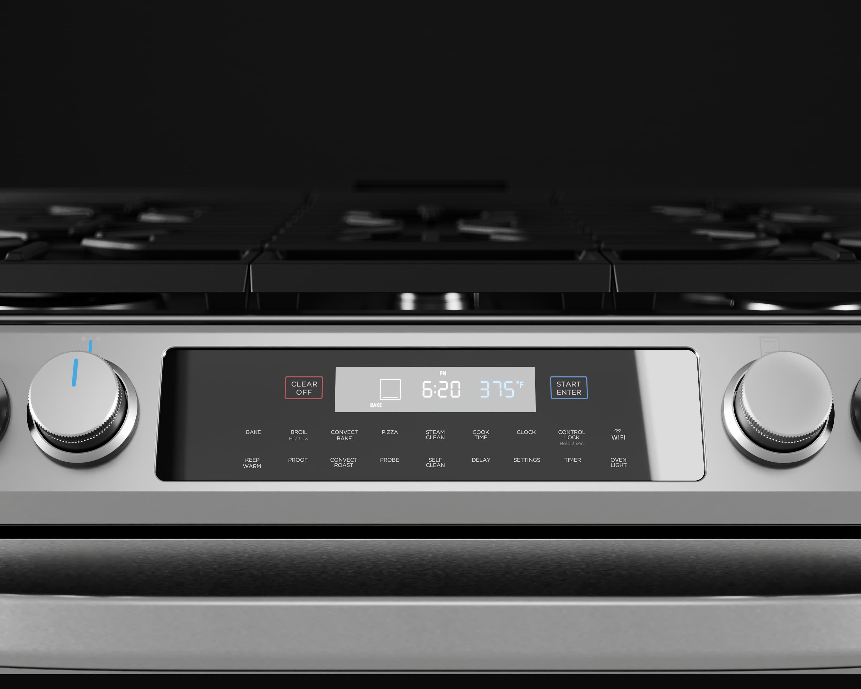 6.1 cu. ft. 5-Burner Smart Slide-In Gas Range with Air Fry Convection view 3