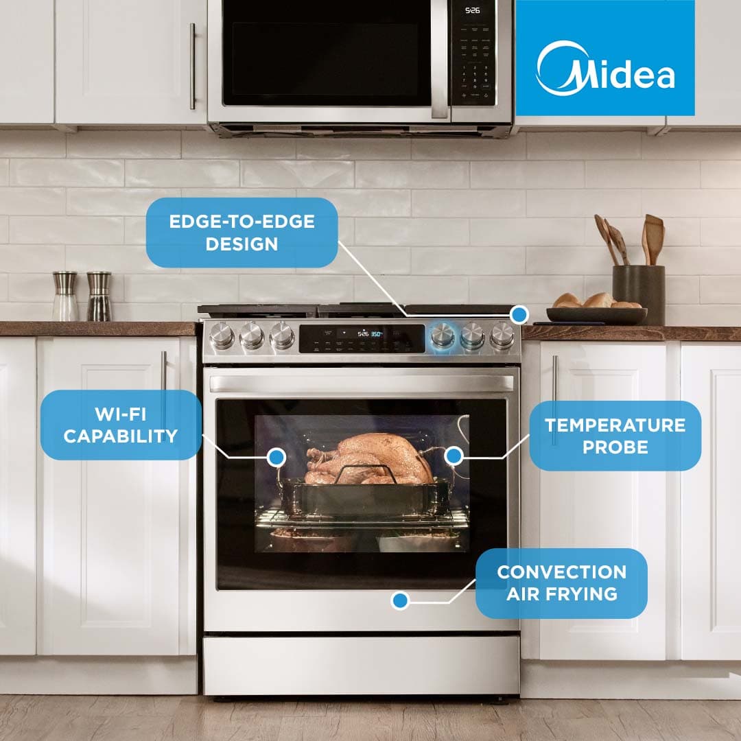 6.1 cu. ft. 5-Burner Smart Slide-In Gas Range with Air Fry Convection view 4