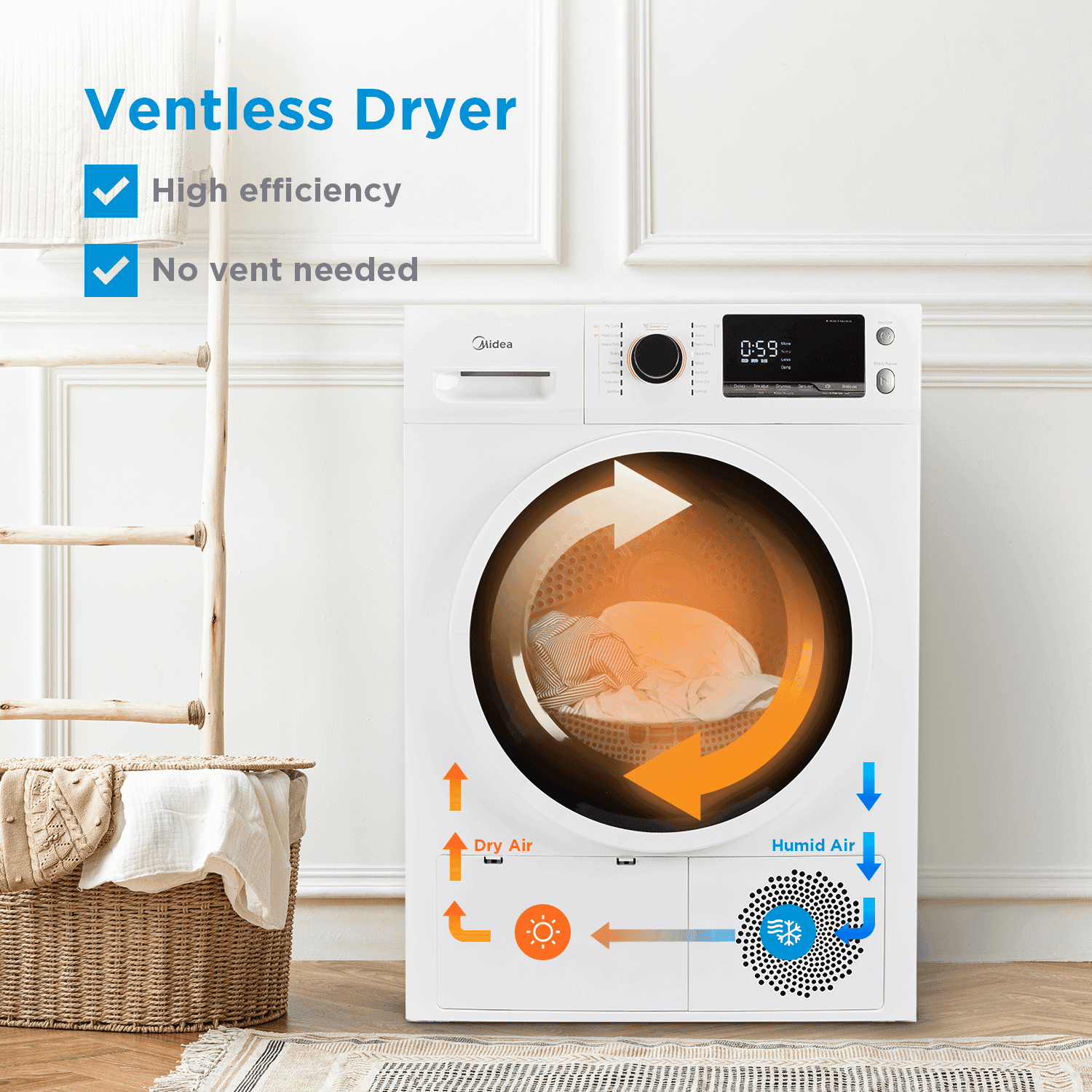 4.4 cu. ft. Stackable Front Load Electric Dryer with Heat Pump view 6