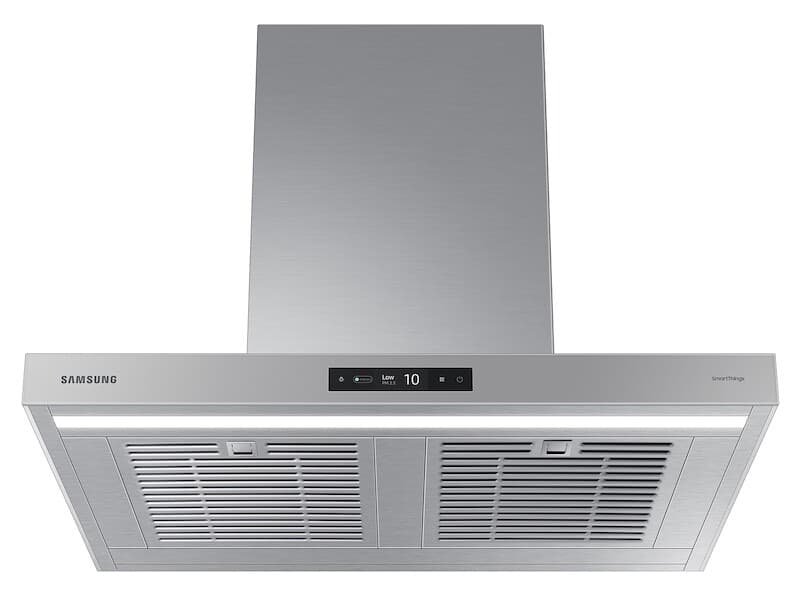 30" Bespoke Smart Wall Mount Hood, 630CFM (390 Capable), LCD Display, LED Lighting, WIFI – Clean Grey Panel-Stainless Steel Duct view 3