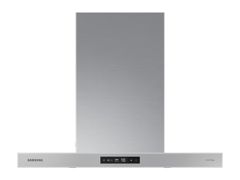 30" Bespoke Smart Wall Mount Hood, 630CFM (390 Capable), LCD Display, LED Lighting, WIFI – Clean Grey Panel-Stainless Steel Duct
