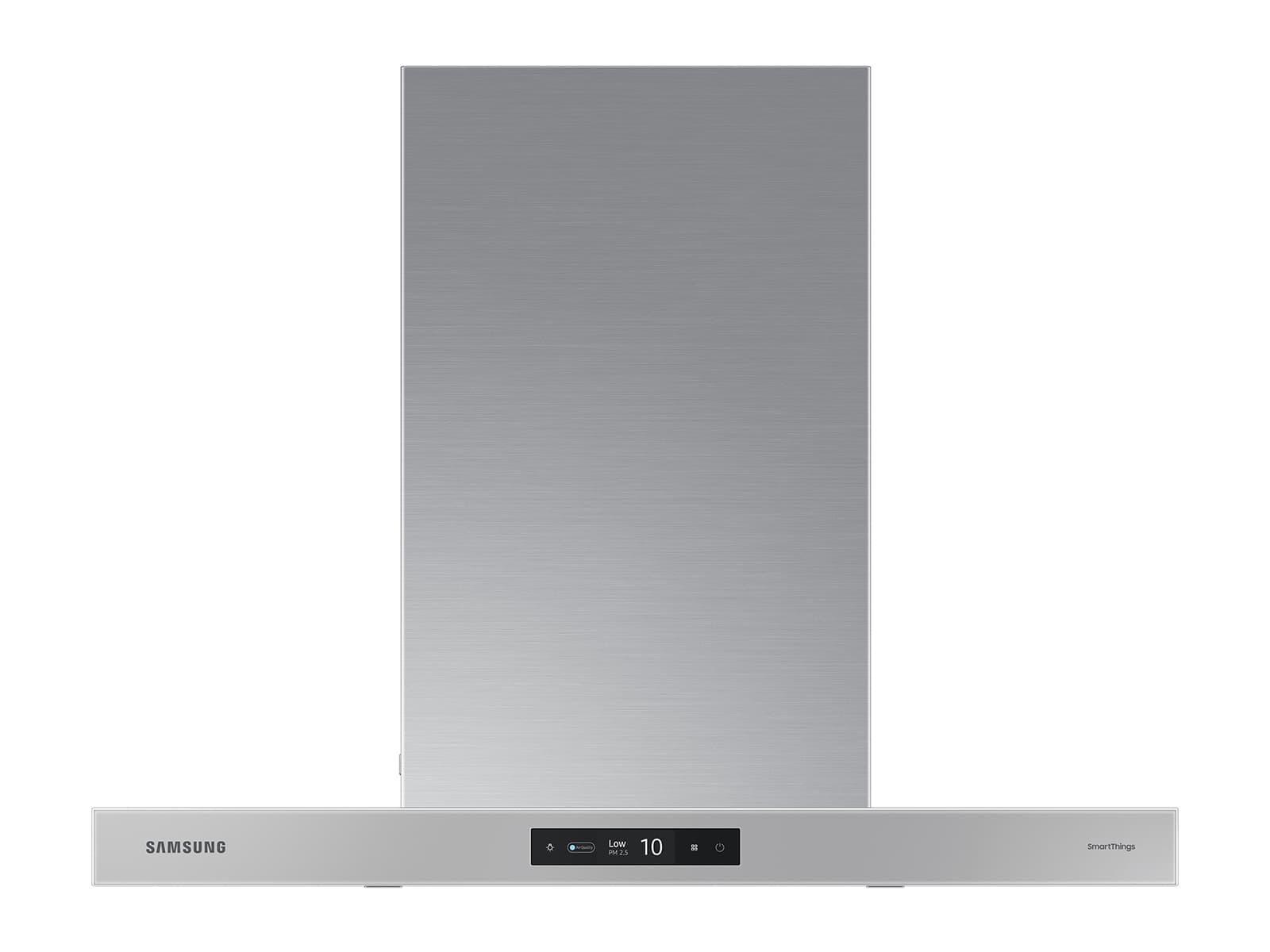 36" Bespoke Smart Wall Mount Hood, 630CFM (390 Capable), LCD Display, LED Lighting, WIFI – Clean Grey Panel-Stainless Steel Duct