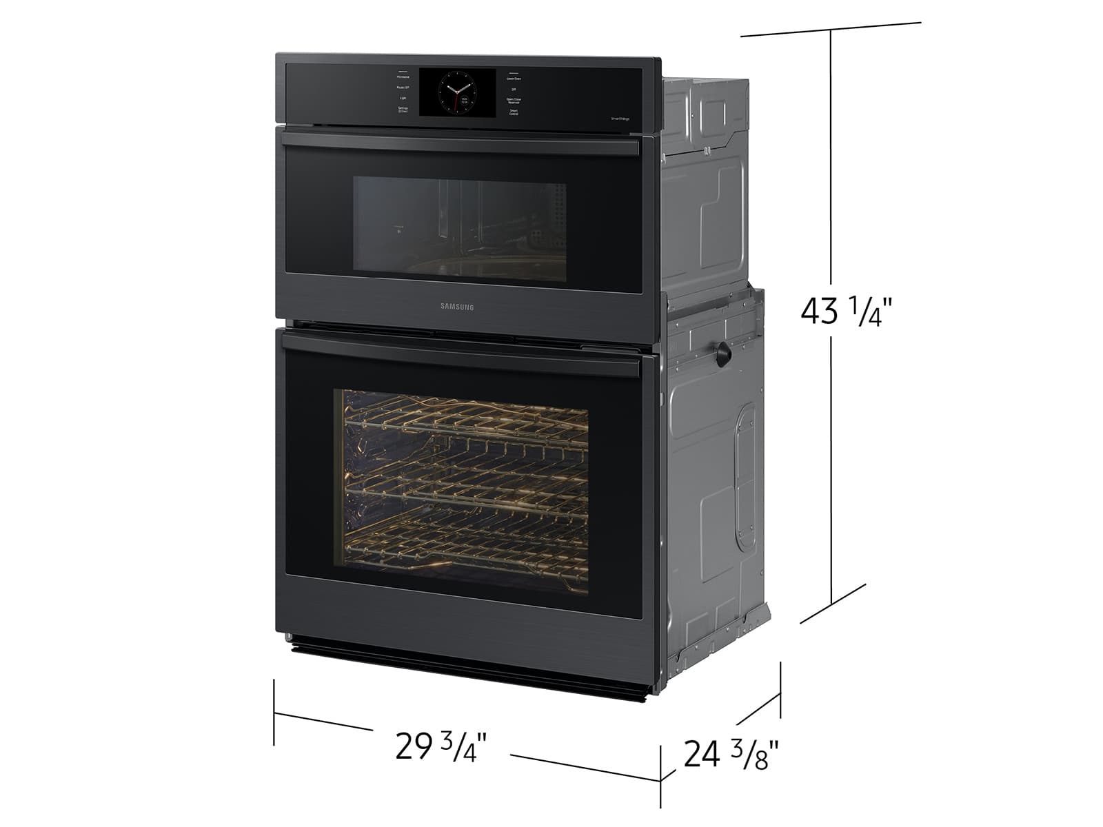 30" Smart Microwave/Oven Combi, Air Fry, Air Sous Vide, Steam Cooking,  Dual Fan True Convection,7" LCD display, Glide Rack, WIFI, 5.1 cu ft capacity – Matte Black Steel view 2