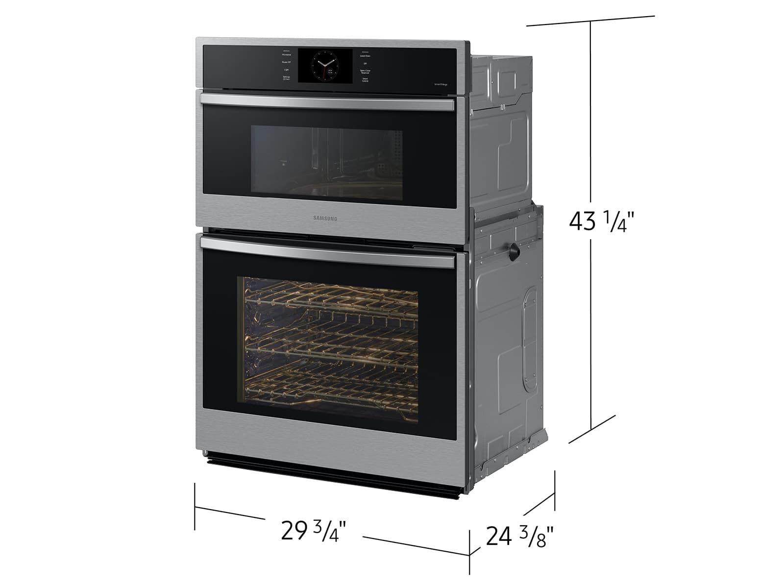 30" Smart Microwave/Oven Combi, Air Fry, Air Sous Vide, Steam Cooking,  Dual Fan True Convection,7" LCD display, Glide Rack, WIFI, 5.1 cu ft capacity – Stainless Steel view 3