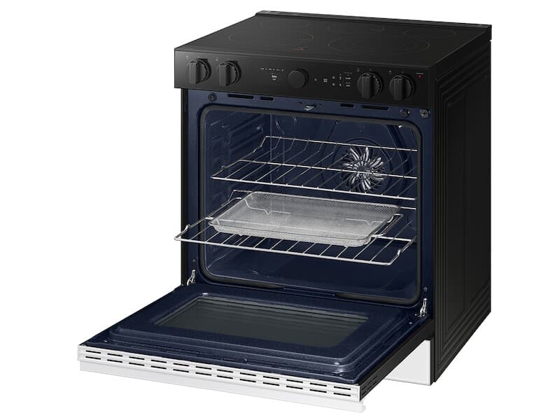 Bespoke 6.3 cu. ft. Smart Slide-In Electric Range with Air Sous Vide & Air Fry in White Glass view 3