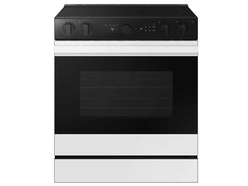 Bespoke Smart Slide-In Electric Range 6.3 cu. ft. in White Glass with Air Sous Vide & Air Fry - ENERGY STAR®