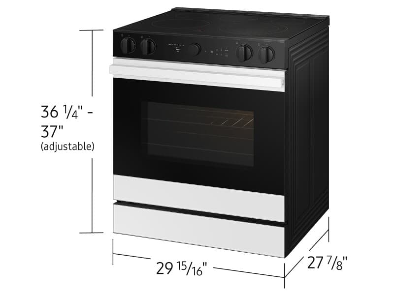 Bespoke Smart Slide-In Electric Range 6.3 cu. ft. in White Glass with Air Sous Vide & Air Fry - ENERGY STAR® view 2