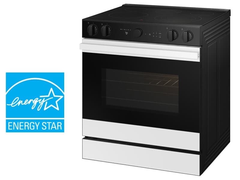 Bespoke Smart Slide-In Electric Range 6.3 cu. ft. in White Glass with Air Sous Vide & Air Fry - ENERGY STAR® view 3